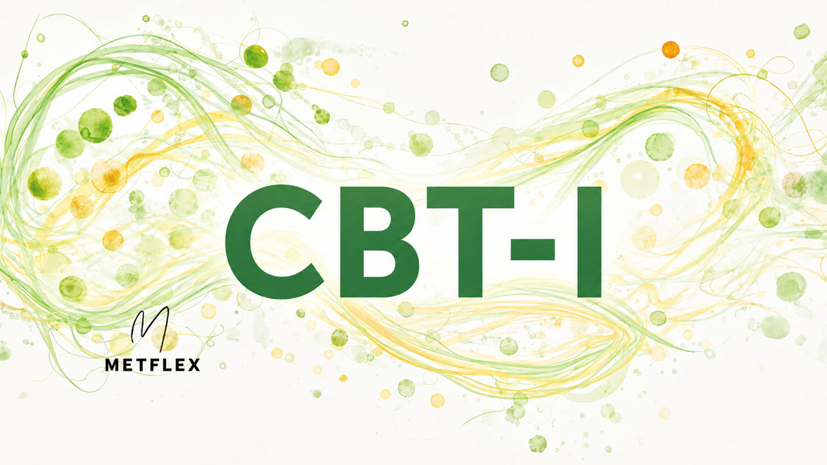 CBT-I-kognitivne-behavioralni-terapie-nespavosti ilustrační obrázek k článku o CBT-I, kognitivně-bahaviorální teramii nespavosti, na Metflex.cz, vytvořila Mgr. Lada Krčilová